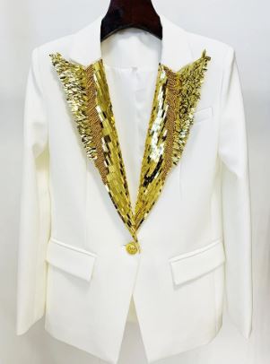 white sequin jacket