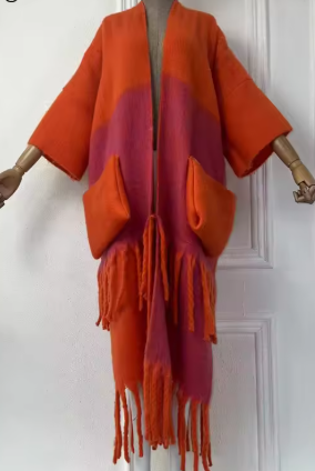 Cardigan coat with pockets