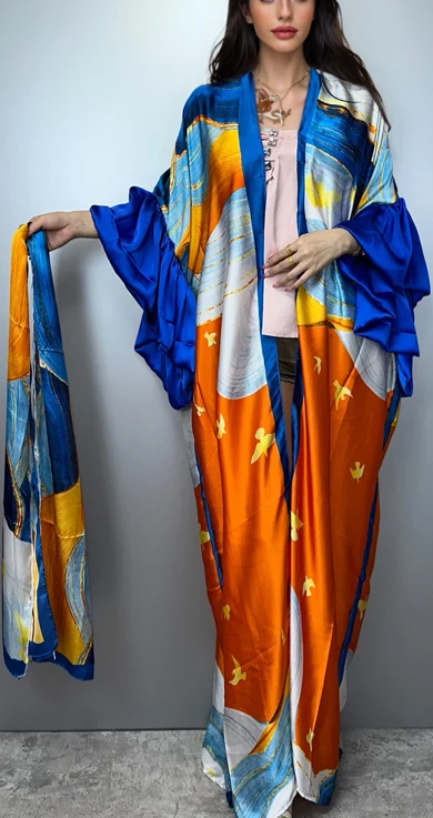 Puff sleeve kimono