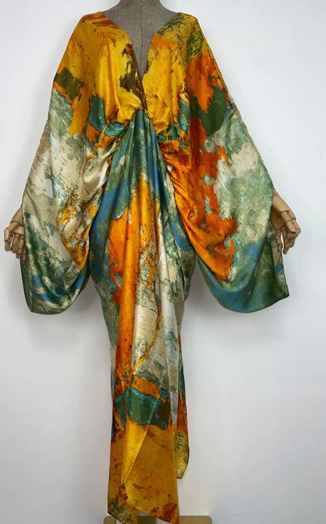 silk dress, beach dress, long maxi dress