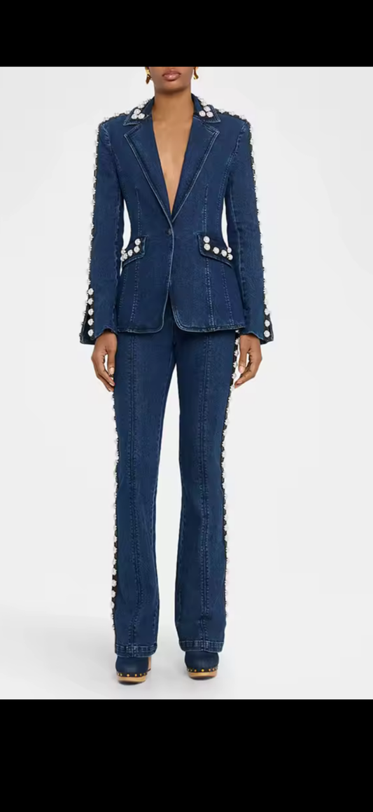 Denim suit