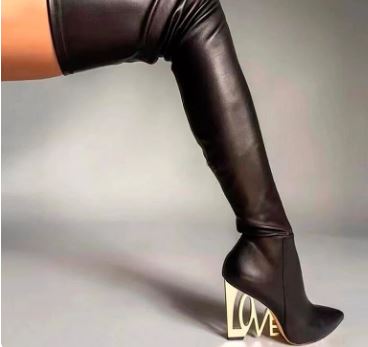 thigh high boots, knee length, stretch boots